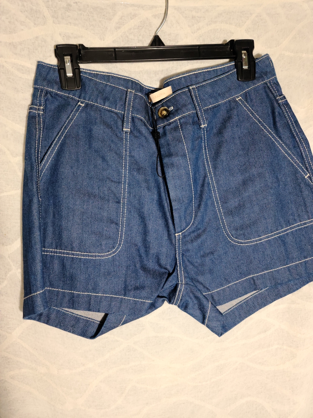 BCBGMaxAzria Blue Denim Patch-Pocket Shorts